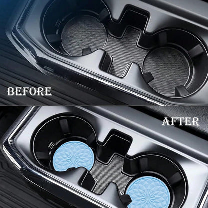 MEAJOO 2 Pack Silicone Car Cup Holder Coaster U2013 2.75 Inch Non-Slip Drink Mat, Universal Fit For Most Vehicles U2013 Cute &Amp; Functional Auto Accessories (Light Blue)