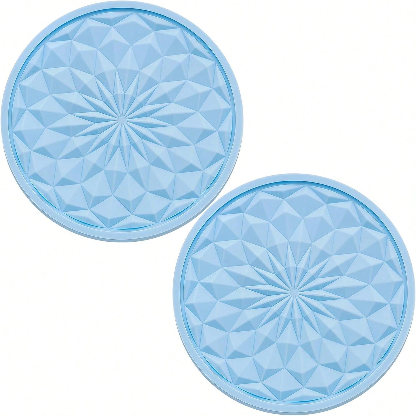 MEAJOO 2 Pack Silicone Car Cup Holder Coaster U2013 2.75 Inch Non-Slip Drink Mat, Universal Fit For Most Vehicles U2013 Cute &Amp; Functional Auto Accessories (Light Blue)