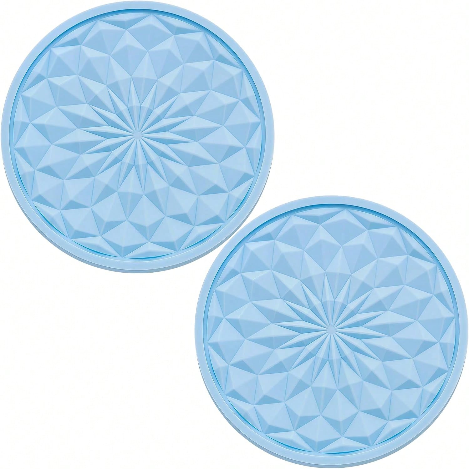 MEAJOO 2 Pack Silicone Car Cup Holder Coaster U2013 2.75 Inch Non-Slip Drink Mat, Universal Fit For Most Vehicles U2013 Cute &Amp; Functional Auto Accessories (Light Blue)
