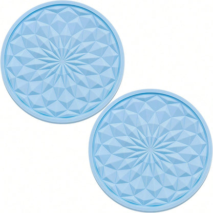 MEAJOO 2 Pack Silicone Car Cup Holder Coaster U2013 2.75 Inch Non-Slip Drink Mat, Universal Fit For Most Vehicles U2013 Cute &Amp; Functional Auto Accessories (Light Blue)