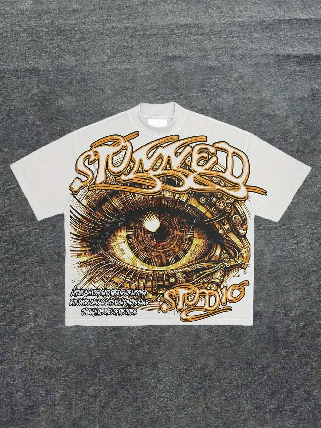 Mechanical Eye Soul Gaze Tee| 100% Cotton Graphic Streetwear, Futuristic Romantic Gift & Deep Conversation Starter