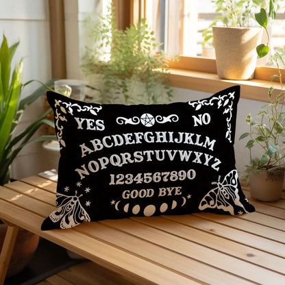 MEMNUN 1pc/2pcs Mysterious Ouija Board Pattern Black Printed Polyester Throw Pillow Cover [No Pillow Insert], 11.81*19.71in(30*50cm)/15.75*23.62in(40*60cm), [Single-Sided Printing], Daily Decor Lumbar