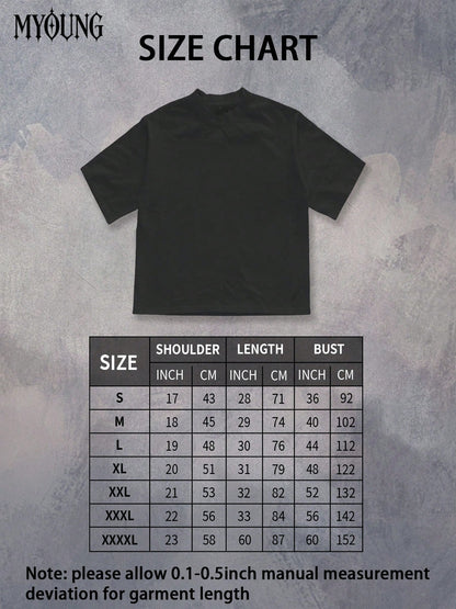 Men's 100% Cotton Printed T-Shirt With Y2K Street Style Graffiti Design A Fashion Statement. Short Sleeved, Crew-Neck Casual Top