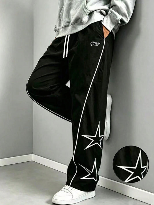 Men's Autumn Sports Casual Long Pants, Simple Fashion Outdoor Commute Daily Trousers Black