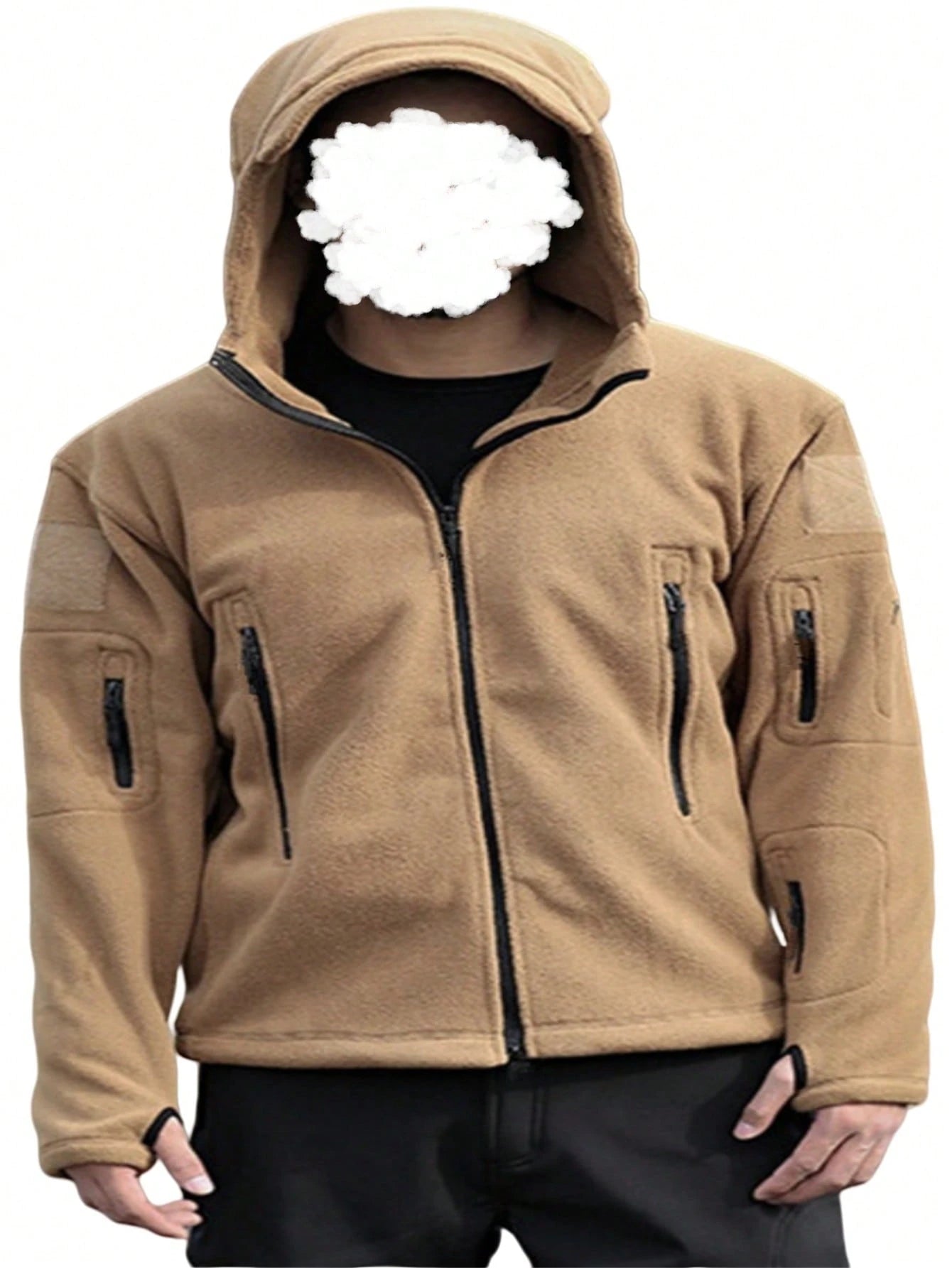 Men's Military Tactical Sports Warm Woolen Hooded Outdoor Adventure Jacket Jacket