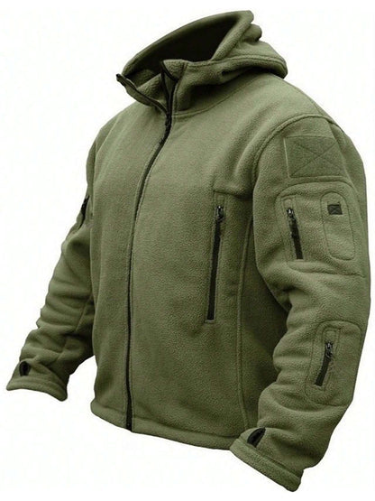 Men's Military Tactical Sports Warm Woolen Hooded Outdoor Adventure Jacket Jacket