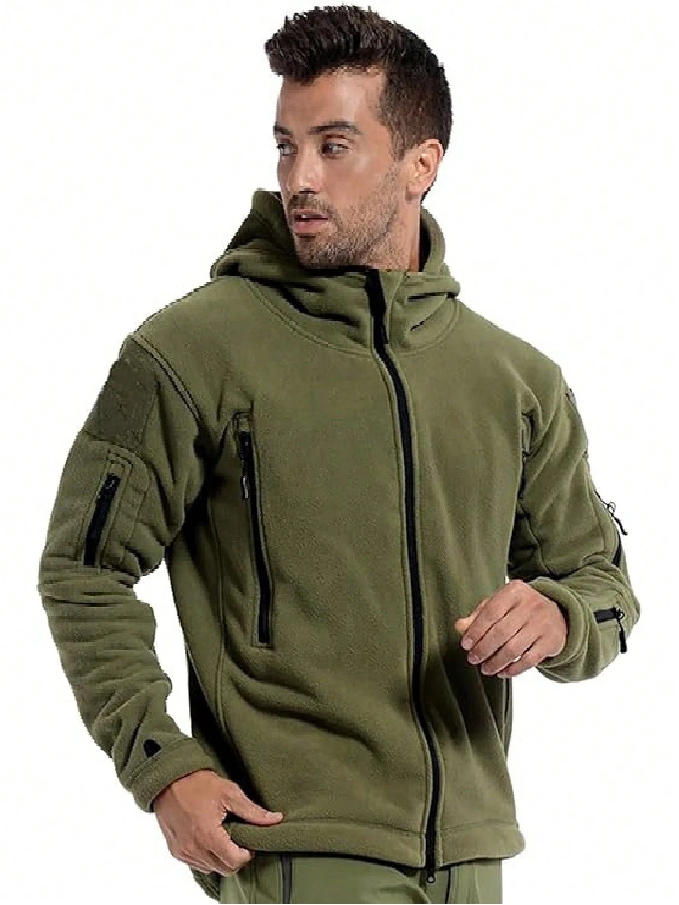 Men's Military Tactical Sports Warm Woolen Hooded Outdoor Adventure Jacket Jacket