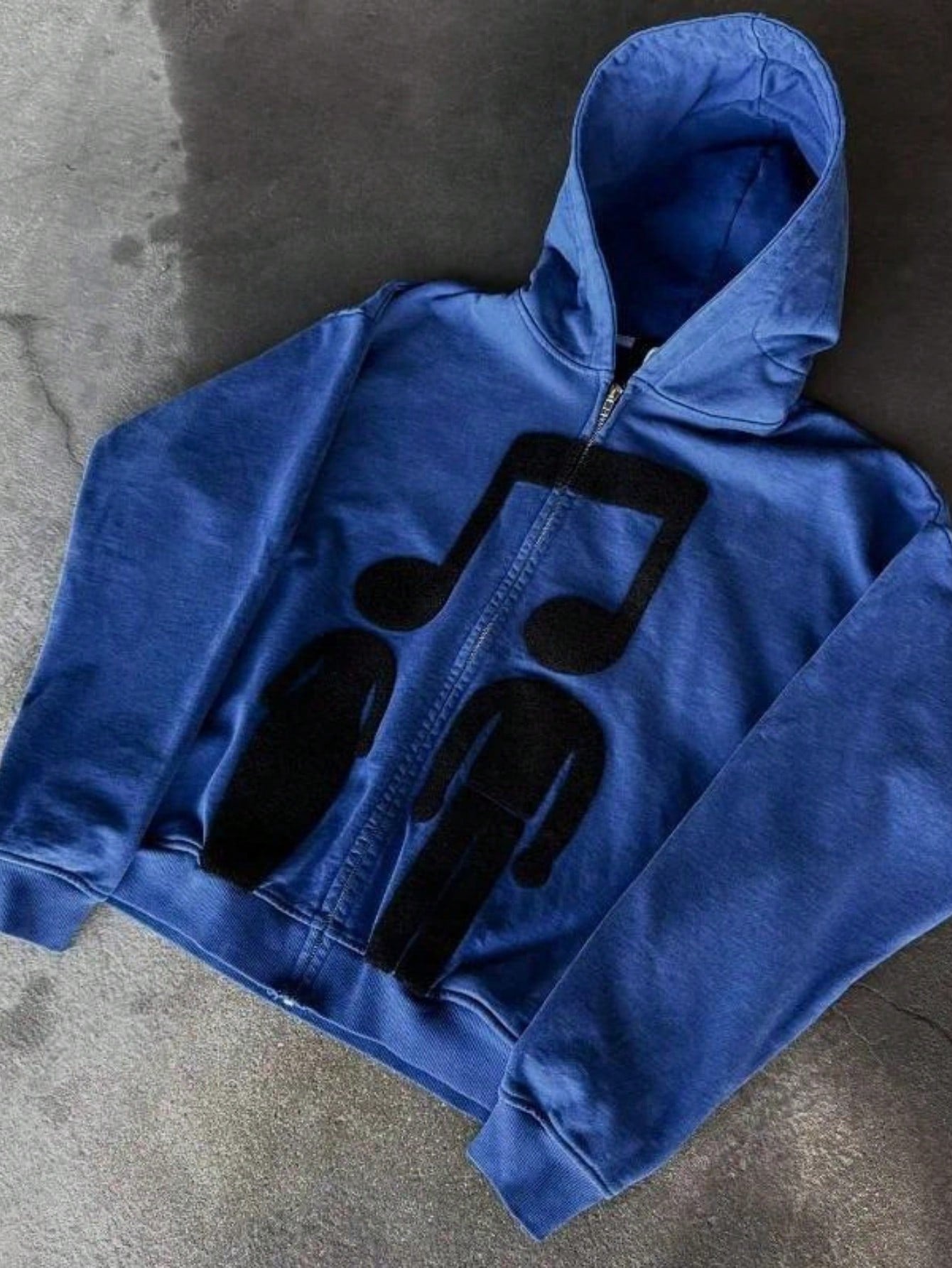 Men's Sweater Zipper Musician Print Hoodie New Sweater Loose Coat