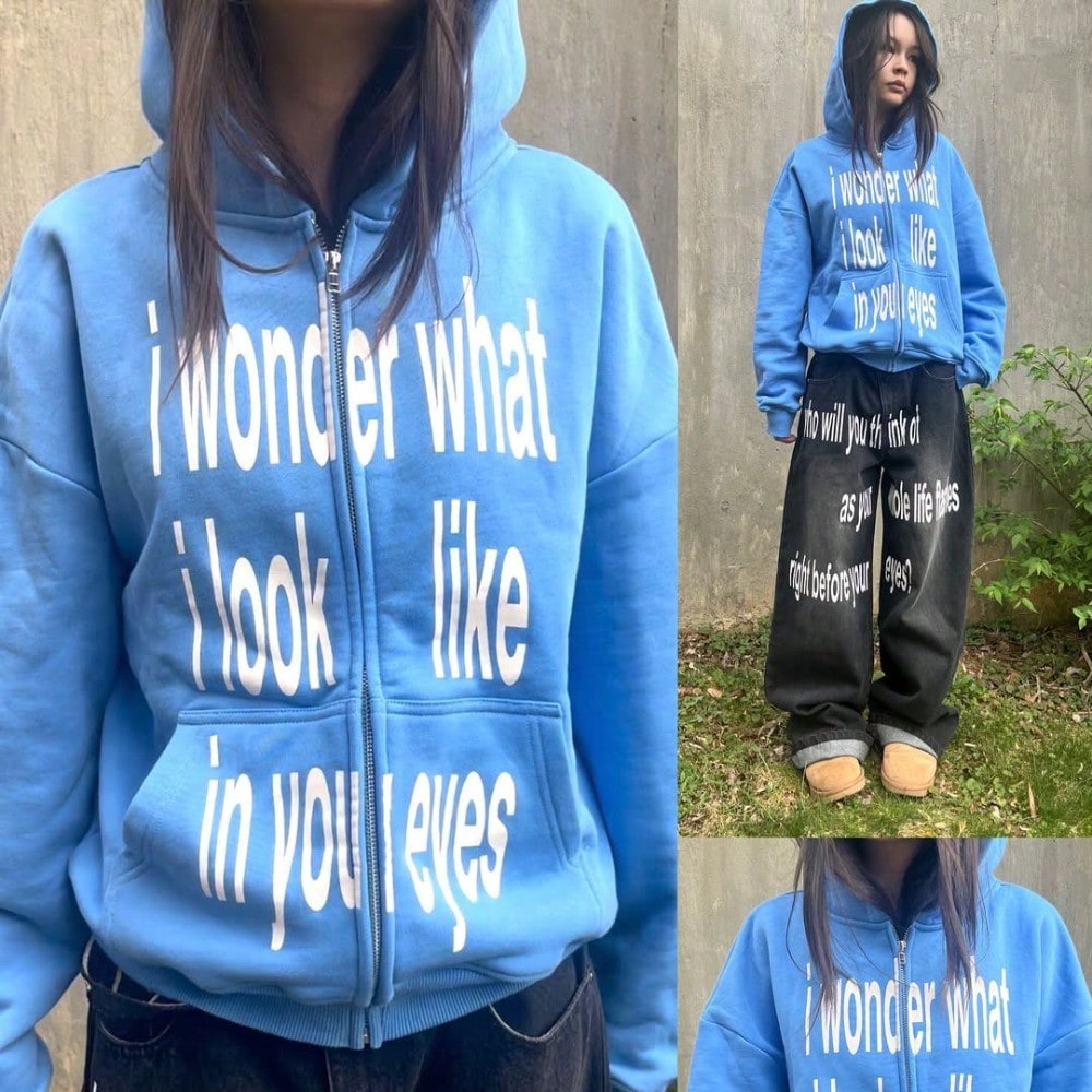 Men's Sweater Zipper Musician Print Hoodie New Sweater Loose Coat