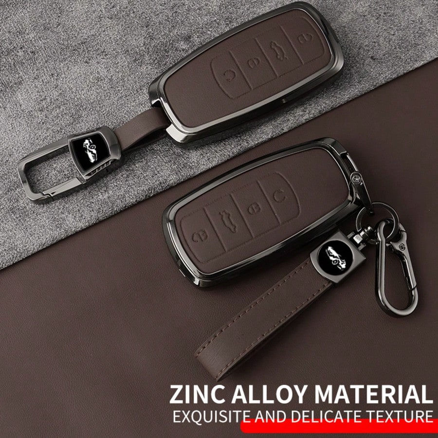 Metal Leather Car Key Case Cover For Chery EBRO S400 S700 S800 Jaecoo J7 7 Phev 2025 Omoda 5 9 C5 Premium 2026 Accessories