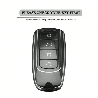 Metal Leather Car Key Case Cover For Chery EBRO S400 S700 S800 Jaecoo J7 7 Phev 2025 Omoda 5 9 C5 Premium 2026 Accessories
