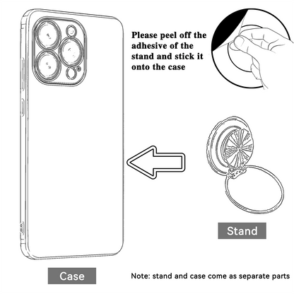 MewTrek Luxury Electroplated Transparent Phone Case With Ring Magnetic Stand, Shockproof & Anti-Drop, Rhinestone Glitter, Y2K Style, Summer New Fashion Silicone Soft Shell, Compatible With IPhone, Gal