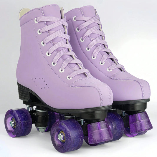 Milky Way Men's And Women's Roller Skates, Comfortable PU Leather High-Top Adult Roller Skates, Four-Wheeled Roller Skates Neutral Model, Beginner Outdoor Indoor Applicable