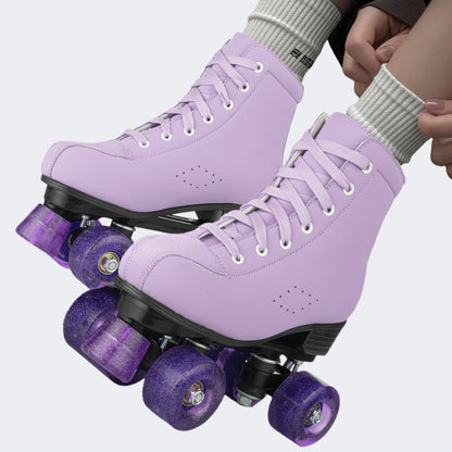 Milky Way Men's And Women's Roller Skates, Comfortable PU Leather High-Top Adult Roller Skates, Four-Wheeled Roller Skates Neutral Model, Beginner Outdoor Indoor Applicable