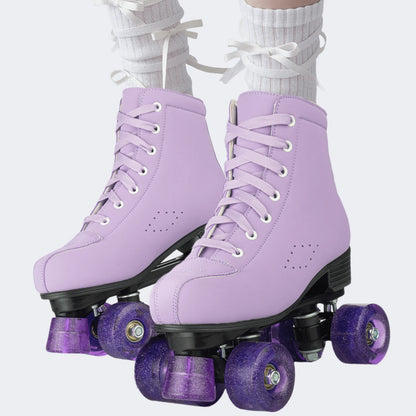 Milky Way Men's And Women's Roller Skates, Comfortable PU Leather High-Top Adult Roller Skates, Four-Wheeled Roller Skates Neutral Model, Beginner Outdoor Indoor Applicable