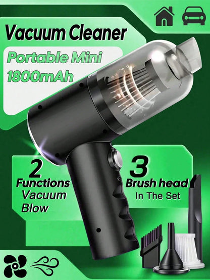 Mini Cordless Car Vacuum Cleaner, Portable Handheld Vacuum With 1800mAh Rechargeable Battery, Wireless Dust Cleaner For Car Interior Home Cleaning, Pet Hair Crumbs Removal Tool, Compact Auto Accessori