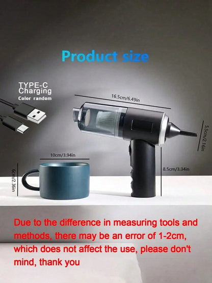 Mini Cordless Car Vacuum Cleaner, Portable Handheld Vacuum With 1800mAh Rechargeable Battery, Wireless Dust Cleaner For Car Interior Home Cleaning, Pet Hair Crumbs Removal Tool, Compact Auto Accessori