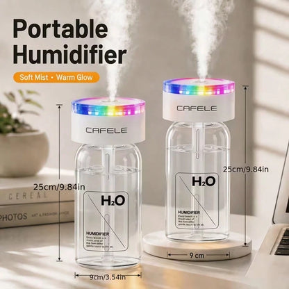 Mini Humidifier, Portable Wireless Desktop Humidifier, USB-C Rechargeable Personal Atomizer With Adjustable Length, Quiet 28 DB Operation, Leak-Proof Design Suitable For Cars, Bedrooms, And Offices.