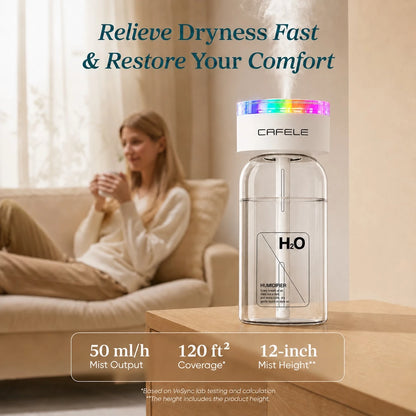Mini Humidifier, Portable Wireless Desktop Humidifier, USB-C Rechargeable Personal Atomizer With Adjustable Length, Quiet 28 DB Operation, Leak-Proof Design Suitable For Cars, Bedrooms, And Offices.