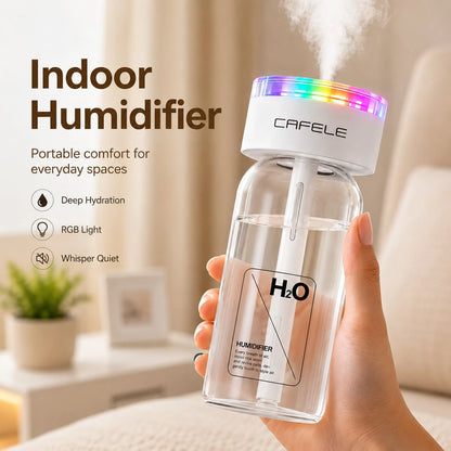 Mini Humidifier, Portable Wireless Desktop Humidifier, USB-C Rechargeable Personal Atomizer With Adjustable Length, Quiet 28 DB Operation, Leak-Proof Design Suitable For Cars, Bedrooms, And Offices.