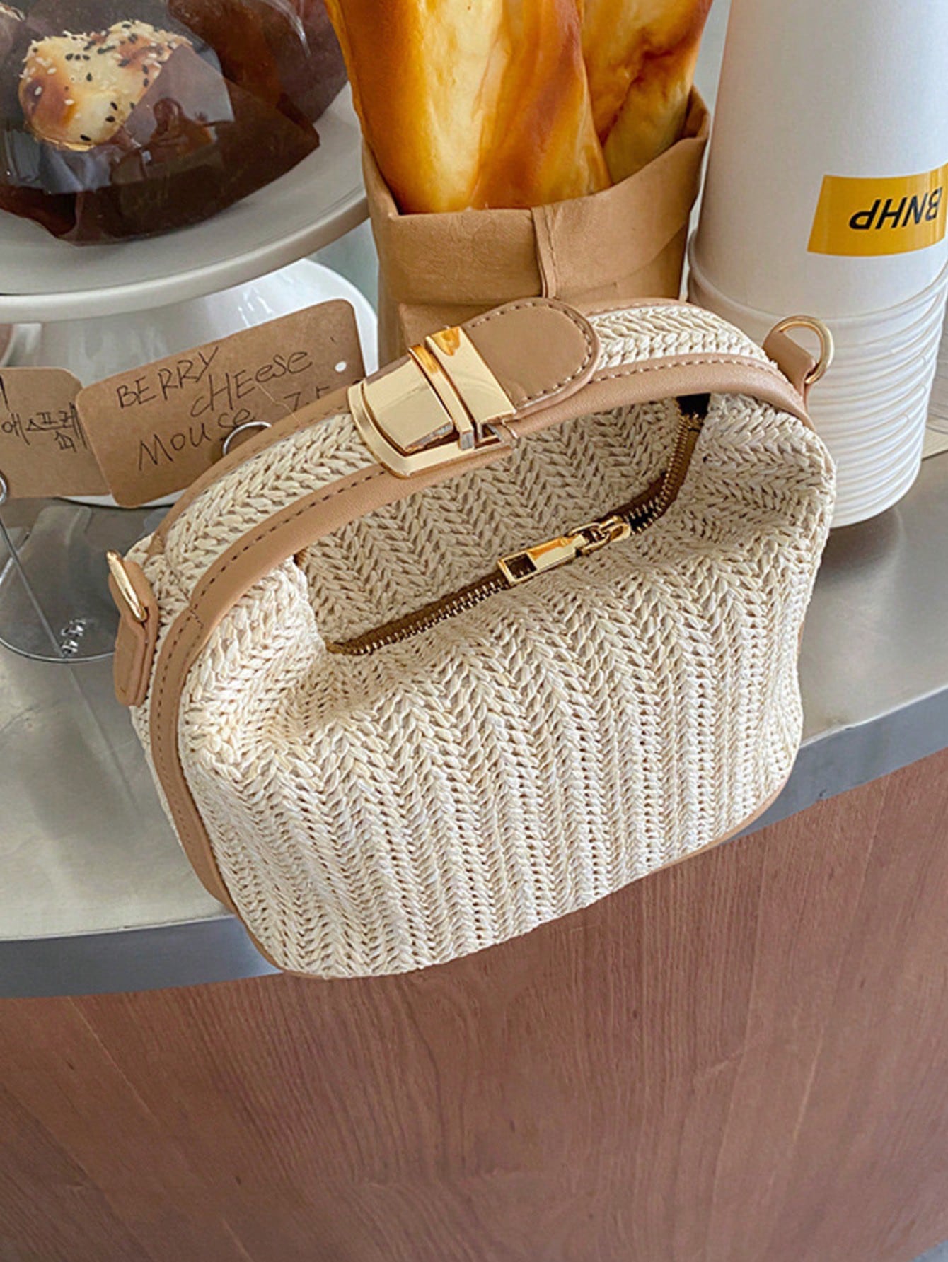 Mini Minimalist Straw Bag New Woven Straw Handbag Fashionable Women's Bag Versatile Shoulder Crossbody Bag Gift Summer Beach For Girls Ladies Students, Summer Essentials, Perfect For Vacation & Holida