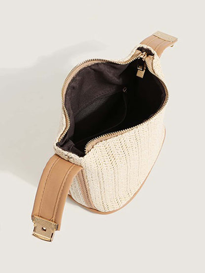 Mini Minimalist Straw Bag New Woven Straw Handbag Fashionable Women's Bag Versatile Shoulder Crossbody Bag Gift Summer Beach For Girls Ladies Students, Summer Essentials, Perfect For Vacation & Holida