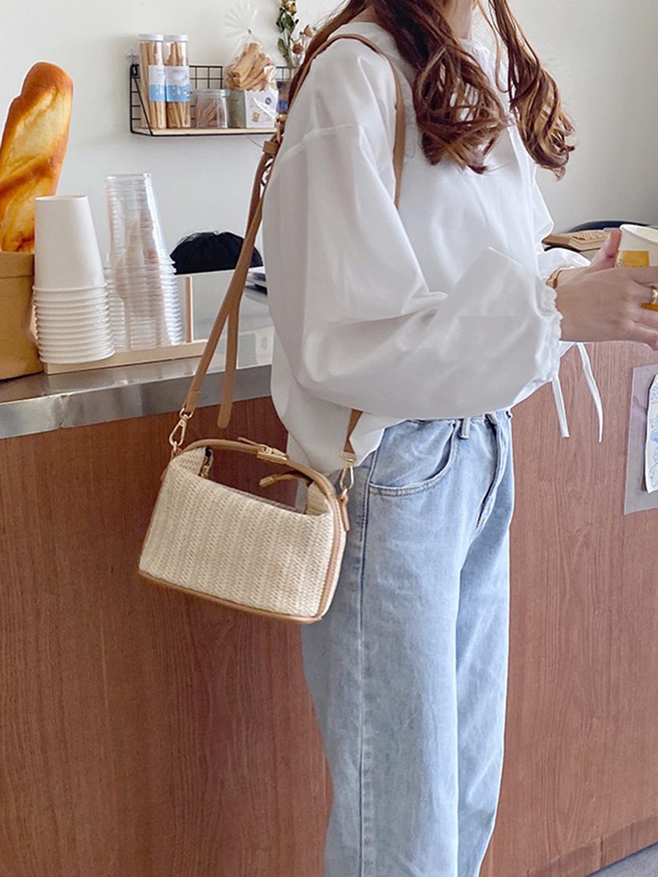 Mini Minimalist Straw Bag New Woven Straw Handbag Fashionable Women's Bag Versatile Shoulder Crossbody Bag Gift Summer Beach For Girls Ladies Students, Summer Essentials, Perfect For Vacation & Holida