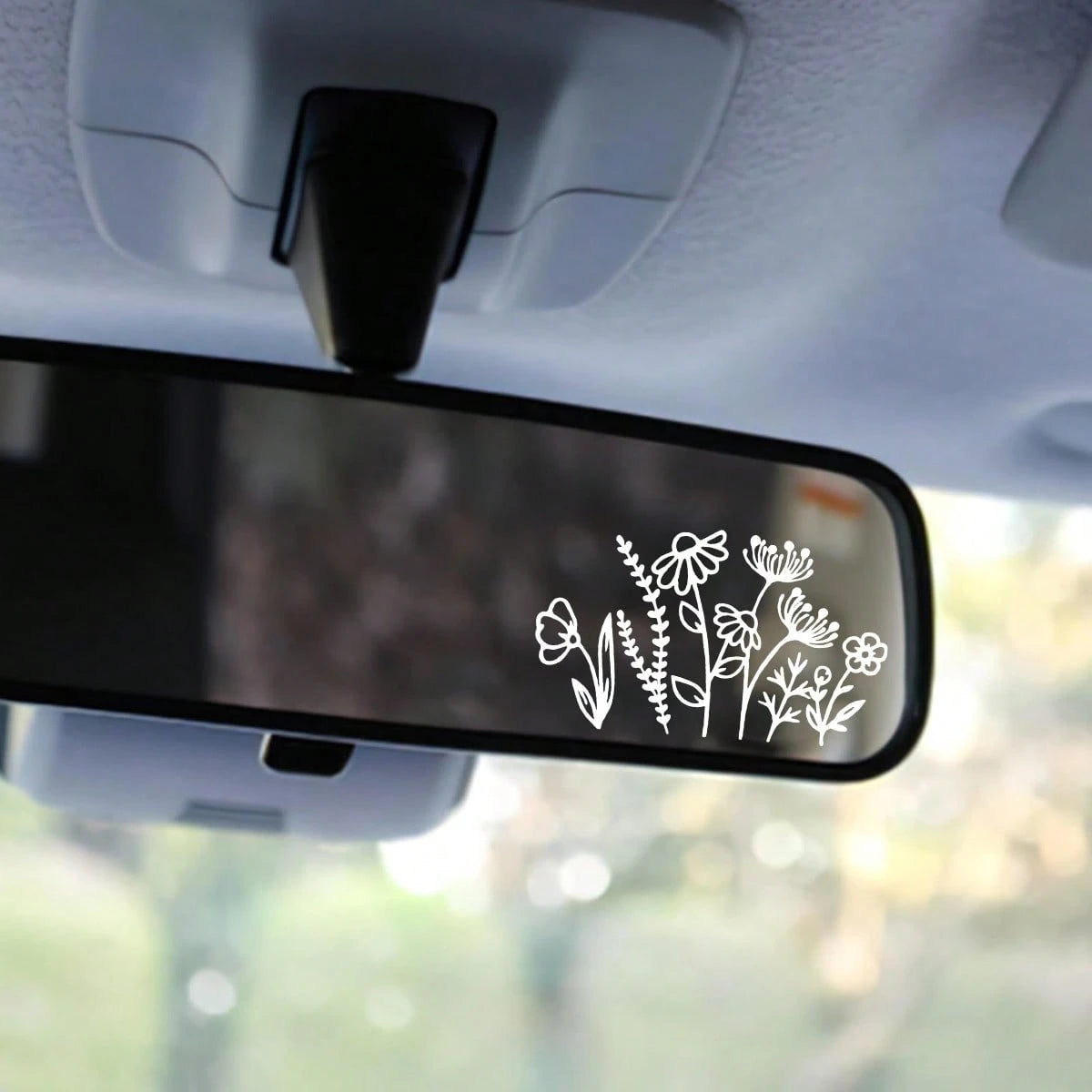 Mini Wildflowers Car Decal, Windshield Banner Decal, Vinyl Decal Sticker, Car Accessories, Car Decor