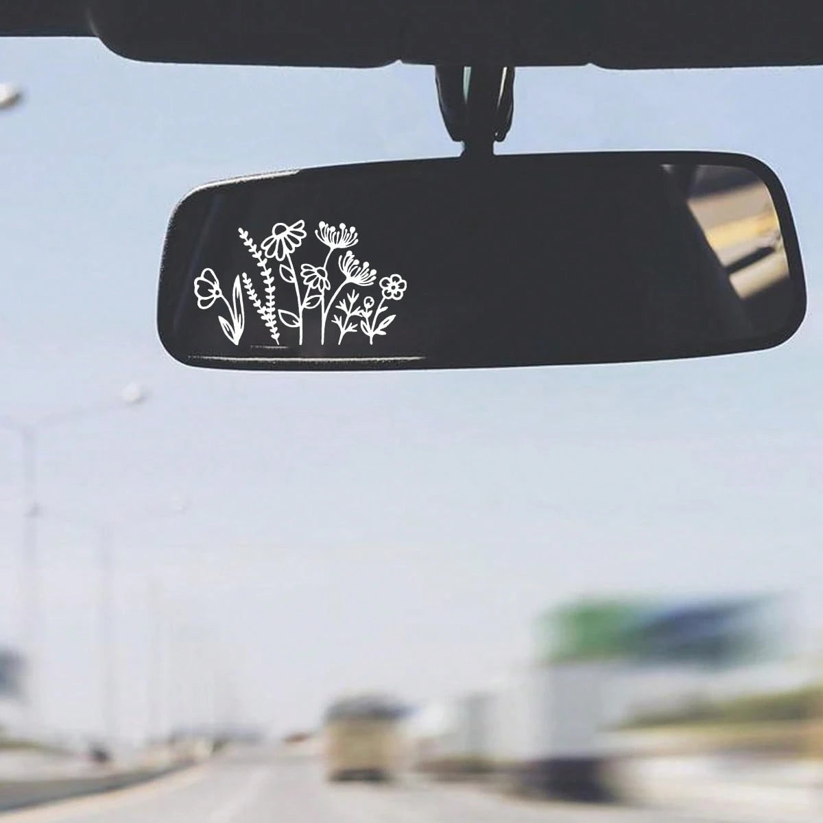 Mini Wildflowers Car Decal, Windshield Banner Decal, Vinyl Decal Sticker, Car Accessories, Car Decor