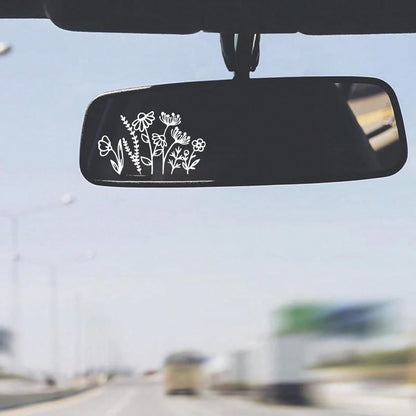 Mini Wildflowers Car Decal, Windshield Banner Decal, Vinyl Decal Sticker, Car Accessories, Car Decor