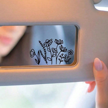 Mini Wildflowers Car Decal, Windshield Banner Decal, Vinyl Decal Sticker, Car Accessories, Car Decor