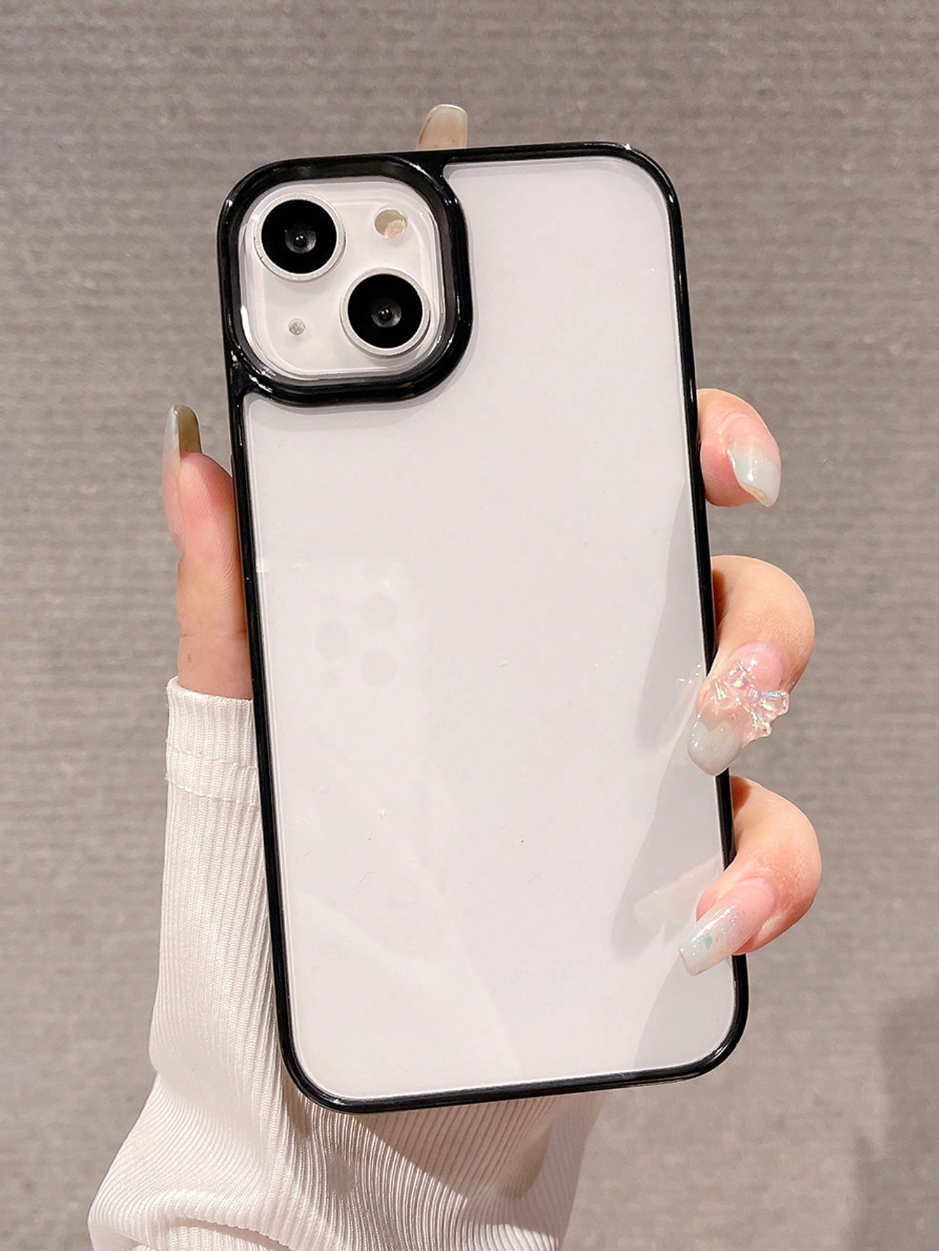 Minimalist Black Solid Color Basic Acrylic Transparent Phone Case Suitable For IPhone 17 Pro Max/17 Pro/17/17 Air/16 Pro Max/16/16 Pro/16 Plus/15/15 Pro Max/15 Pro/15 Plus/11/12/13/14 Pro Max/XS/XR/11