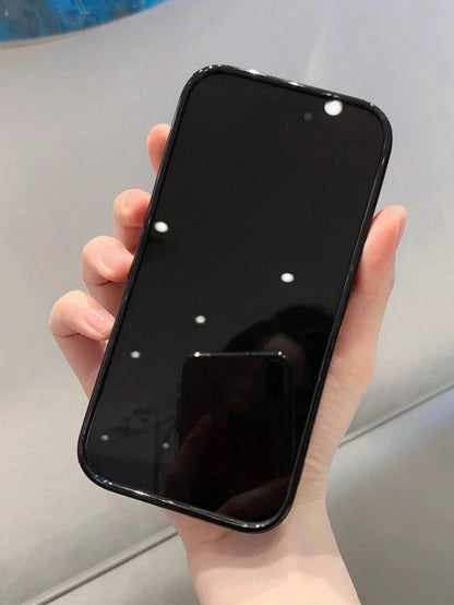 Minimalist Black Solid Color Basic Acrylic Transparent Phone Case Suitable For IPhone 17 Pro Max/17 Pro/17/17 Air/16 Pro Max/16/16 Pro/16 Plus/15/15 Pro Max/15 Pro/15 Plus/11/12/13/14 Pro Max/XS/XR/11