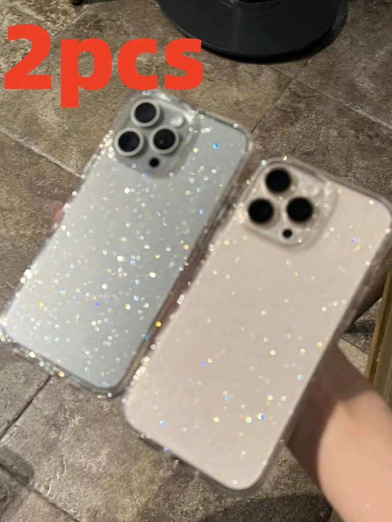 Minimalist Luxury Solid Color Material 2pcs High-Quality Transparent Crystal Shield Acrylic Smooth Glossy Full Coverage Anti-Drop Phone Premium Case Compatible With Iphone 15/15 Pro Max/15 Pro/15 Plus