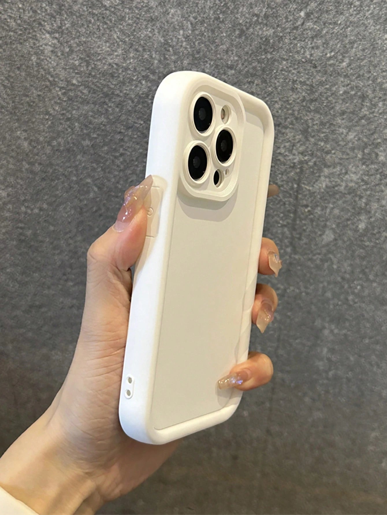Minimalist White Solid Color Material Basic Phone Case With Thickened Anti-Drop Frame Compatible With IPhone 17 Pro Max/17 Pro/17 Air/17/16 Pro Max/16/16 Pro/16 Plus/16E/15/15 Plus/15 Pro/15 Pro Max/1