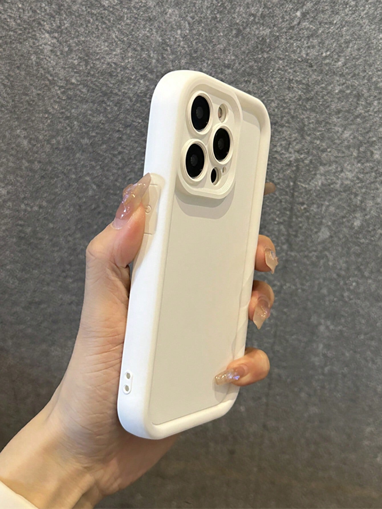 Minimalist White Solid Color Material Basic Phone Case With Thickened Anti-Drop Frame Compatible With IPhone 17 Pro Max/17 Pro/17 Air/17/16 Pro Max/16/16 Pro/16 Plus/16E/15/15 Plus/15 Pro/15 Pro Max/1