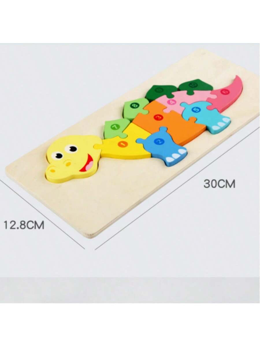 MINKOJA 1Pc Buckle Puzzle With Four Animal Shapes, Children's Wooden Toy Jigsaw Puzzle, Baby Early Education Educational Toy, Birthday Gift