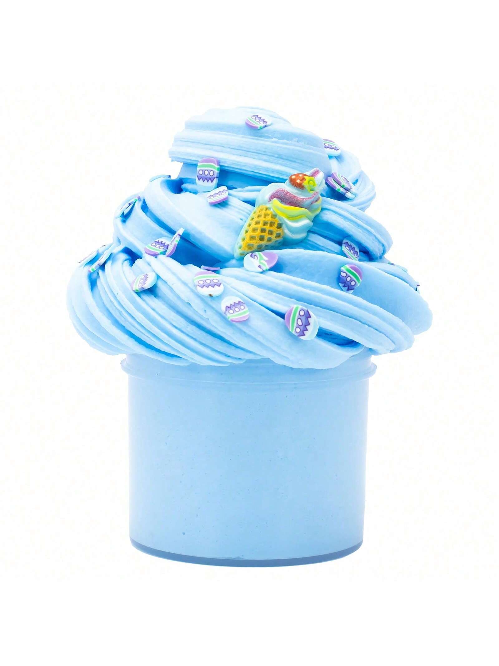 MINKOJA 70ml Strawberry Ice Cream Scented Butter Slime- Fluffy Blue & Pink Slime, Suitable For Kids, Ideal Party Favor, Comes With Fun Slime Accessories, Unisex(Some Parts' Color And Style Are Sent R