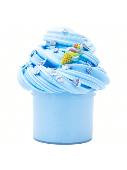 MINKOJA 70ml Strawberry Ice Cream Scented Butter Slime- Fluffy Blue & Pink Slime, Suitable For Kids, Ideal Party Favor, Comes With Fun Slime Accessories, Unisex(Some Parts' Color And Style Are Sent R