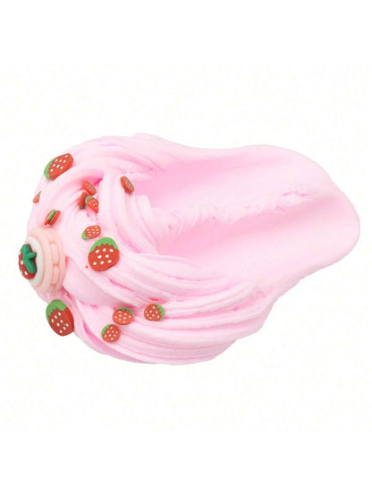 MINKOJA 70ml Strawberry Ice Cream Scented Butter Slime- Fluffy Blue & Pink Slime, Suitable For Kids, Ideal Party Favor, Comes With Fun Slime Accessories, Unisex(Some Parts' Color And Style Are Sent R