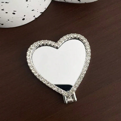 Mirror Heart Shaped Adhesive Phone Stand, Stable Desktop Phone Holder, Pop-Out Socket Phone Grip, Phone Accessories, Phone Decoration, Phone Essentials, Telescopic Phone Stand, Phone Grip, Small Gift