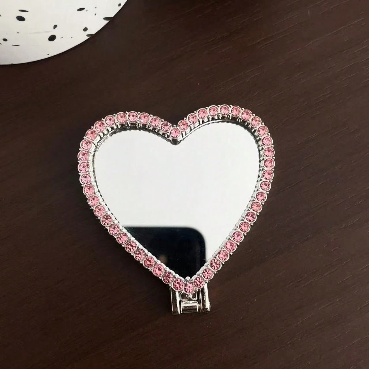Mirror Heart Shaped Adhesive Phone Stand, Stable Desktop Phone Holder, Pop-Out Socket Phone Grip, Phone Accessories, Phone Decoration, Phone Essentials, Telescopic Phone Stand, Phone Grip, Small Gift
