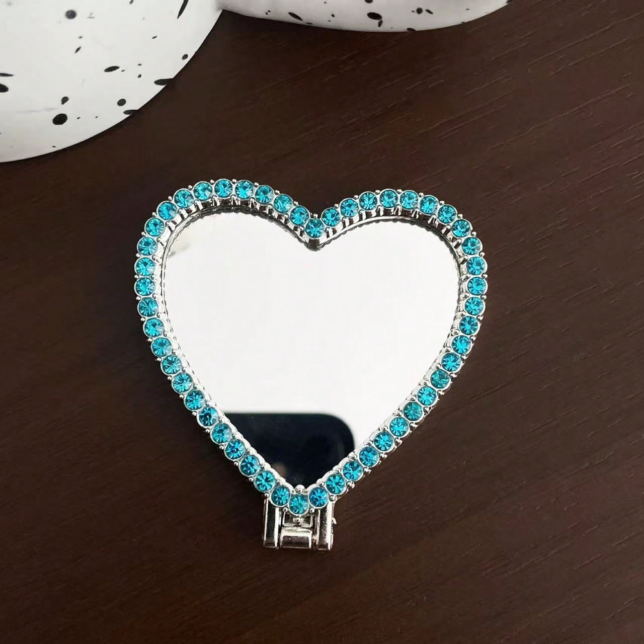 Mirror Heart Shaped Adhesive Phone Stand, Stable Desktop Phone Holder, Pop-Out Socket Phone Grip, Phone Accessories, Phone Decoration, Phone Essentials, Telescopic Phone Stand, Phone Grip, Small Gift