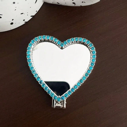 Mirror Heart Shaped Adhesive Phone Stand, Stable Desktop Phone Holder, Pop-Out Socket Phone Grip, Phone Accessories, Phone Decoration, Phone Essentials, Telescopic Phone Stand, Phone Grip, Small Gift