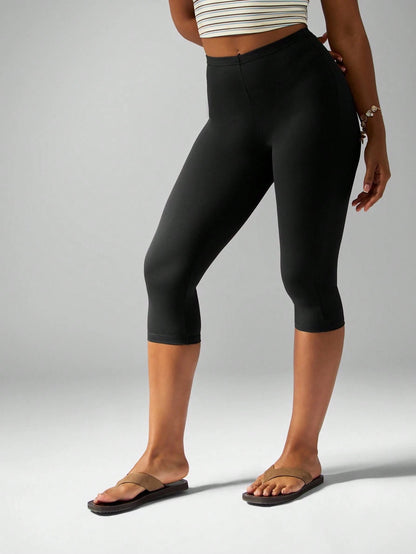 MISSGUIDED High Waist Capri Leggings Compression Pants Premium Stretch Knit Sportswear Workout Gym Running