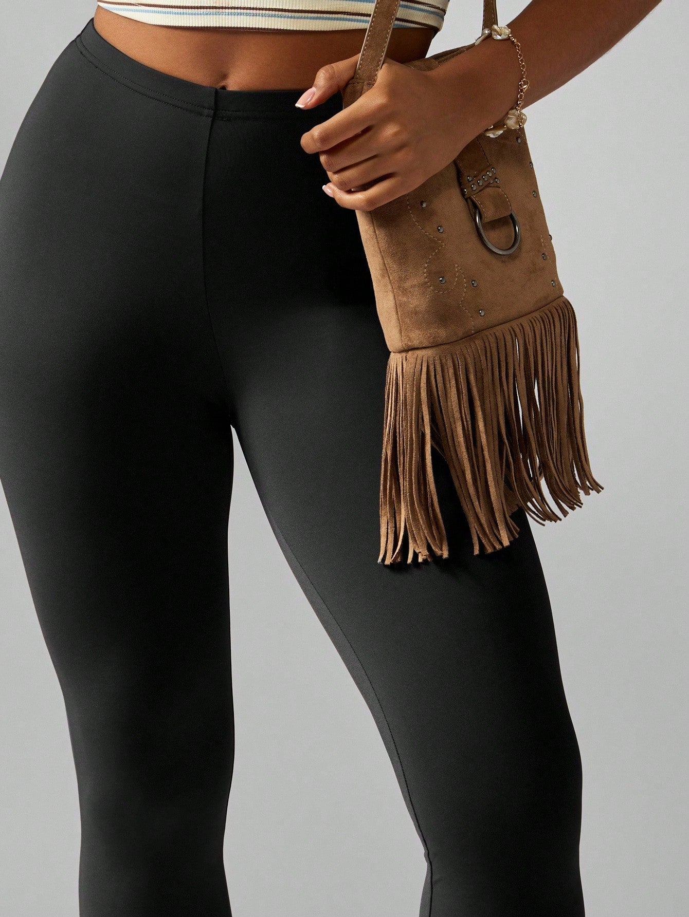 MISSGUIDED High Waist Capri Leggings Compression Pants Premium Stretch Knit Sportswear Workout Gym Running