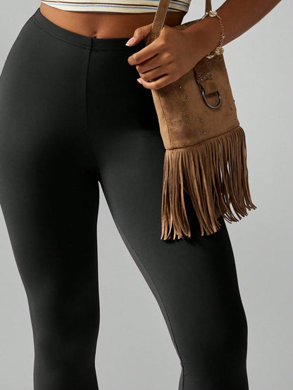 MISSGUIDED High Waist Capri Leggings Compression Pants Premium Stretch Knit Sportswear Workout Gym Running
