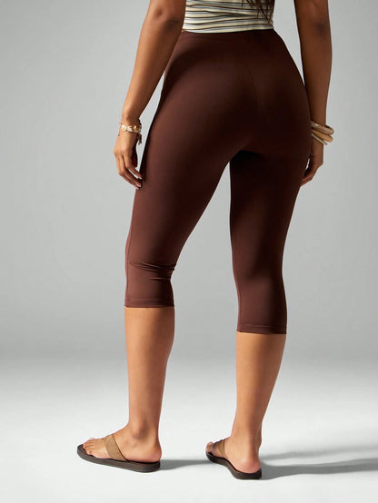 MISSGUIDED High Waist Capri Leggings Compression Pants Premium Stretch Knit Sportswear Workout Gym Running