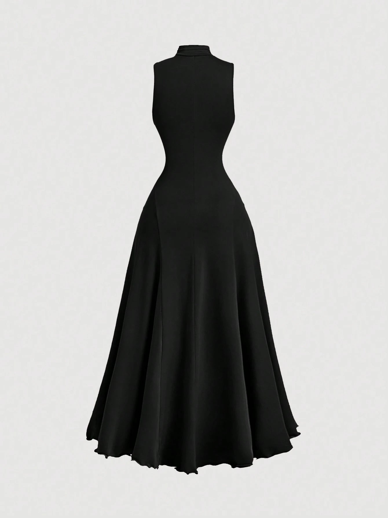 MOD Elegant Olive Green Turtleneck Sleeveless Dress For Women,Autumn Brunch Vintage Long Dresses,Evening Prom Homecoming & Cruise Outfits