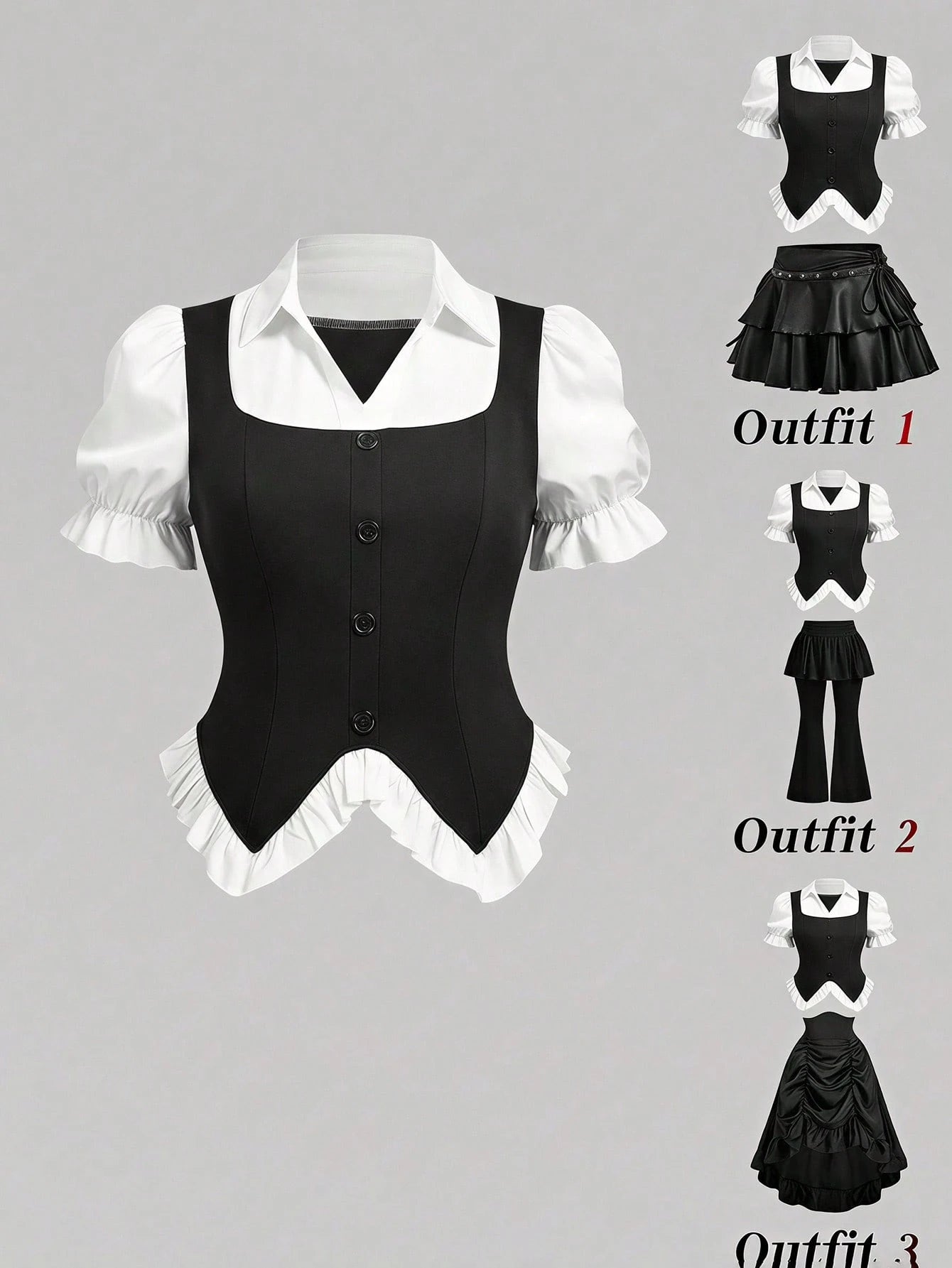 MOD Plus Size Women's 2 In 1 College Shirt, Commute, Daily, Elegant,Back To School,Y2K Tops, Work Outfits,Dress Shirt